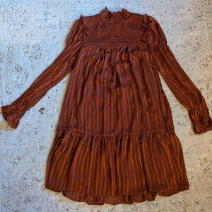 Victorian Style High Neck Long Sleeve Mini Dress